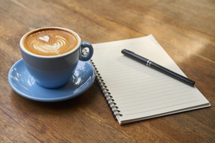 Coffee and a notebook